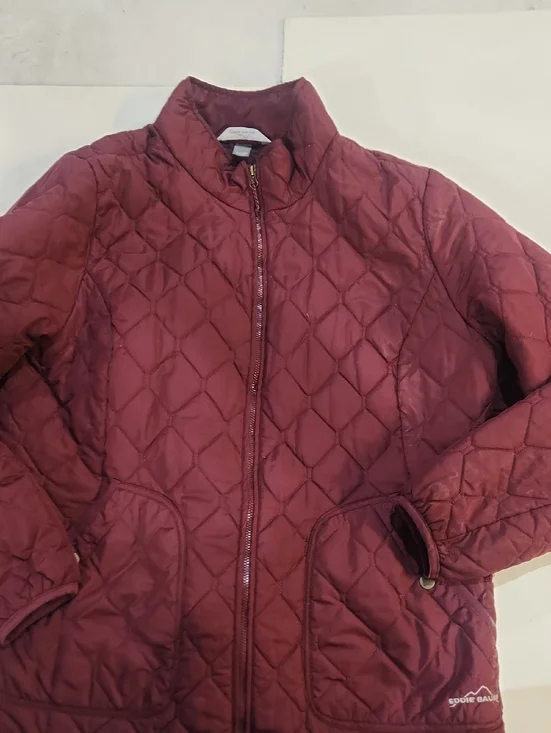 Eddie Bauer Quilted Diamond Puffer Jacket in Burgundy - Picture 1 of 4